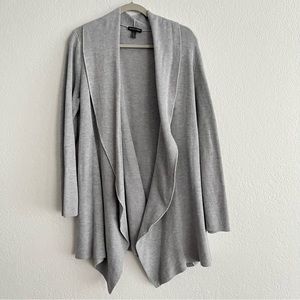 Eileen Fisher Shawl Collar waterfall cardigan xl gray cotton knit d